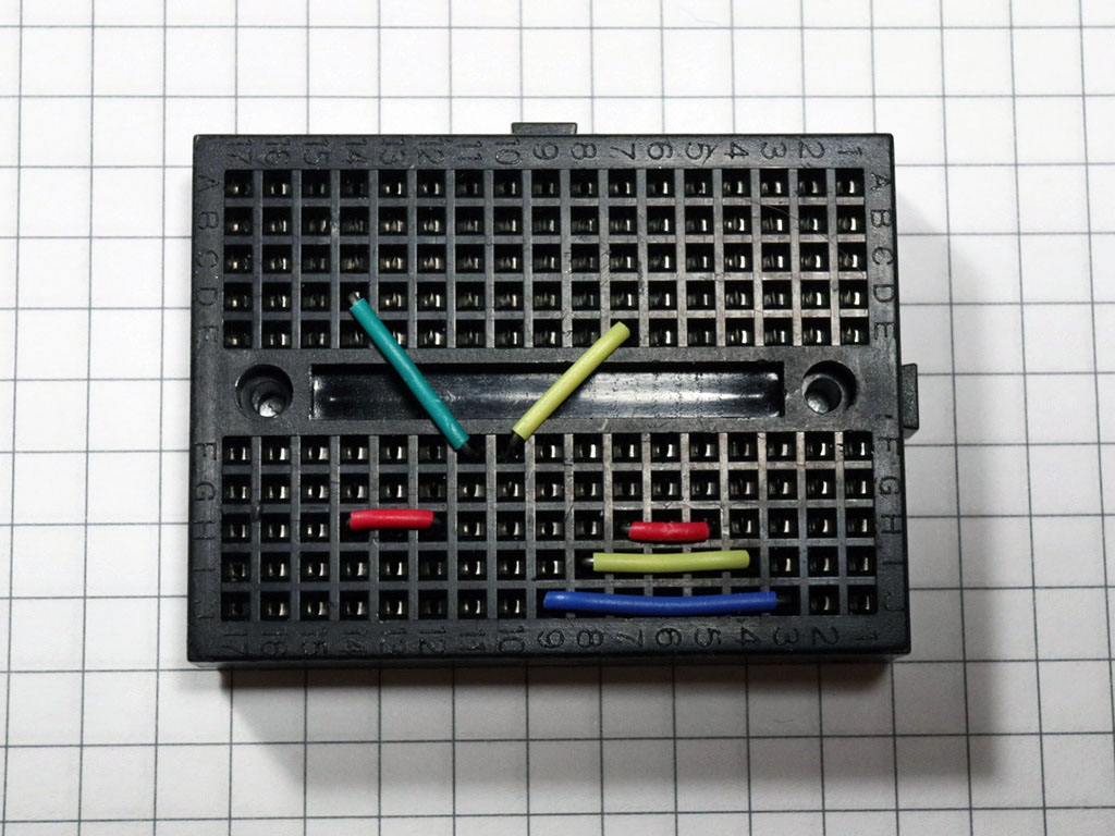 Breadboard with jumpers