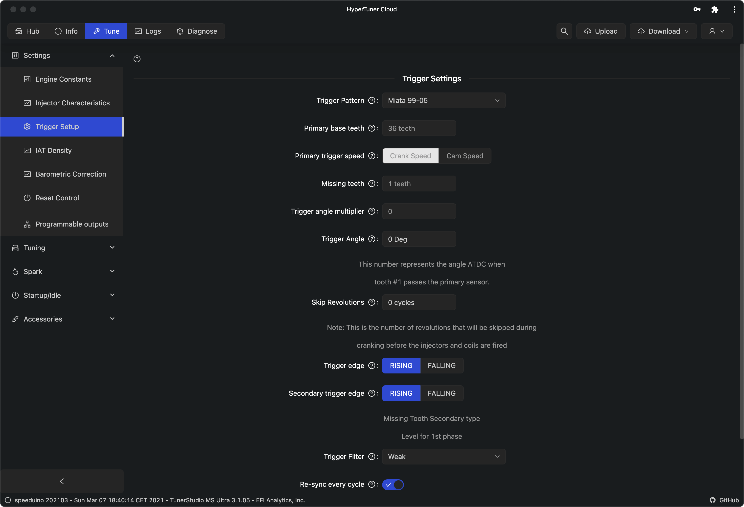 Screenshot VE Table