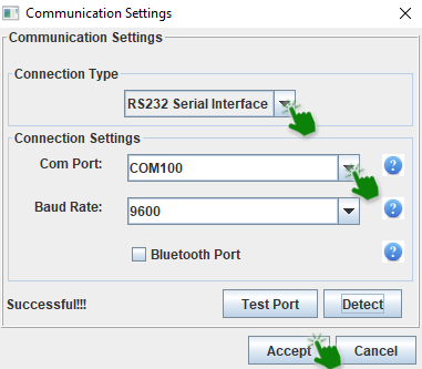 Emulated Communication settings