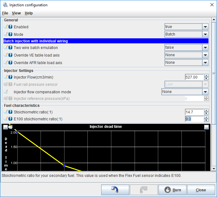 injection settings