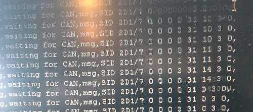 CAN messages on computer screen