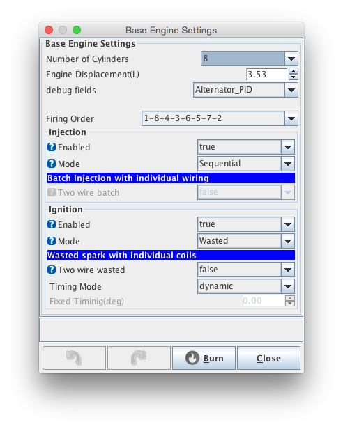 Base Engine Settings