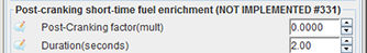 Post-cranking short-time fuel enrichment