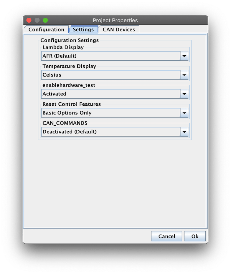 Project Settings